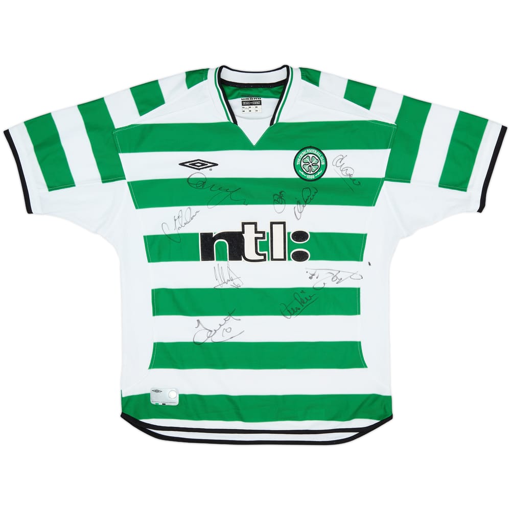 2001-03 Celtic Squad Signed Home Shirt - 8/10 - (L)