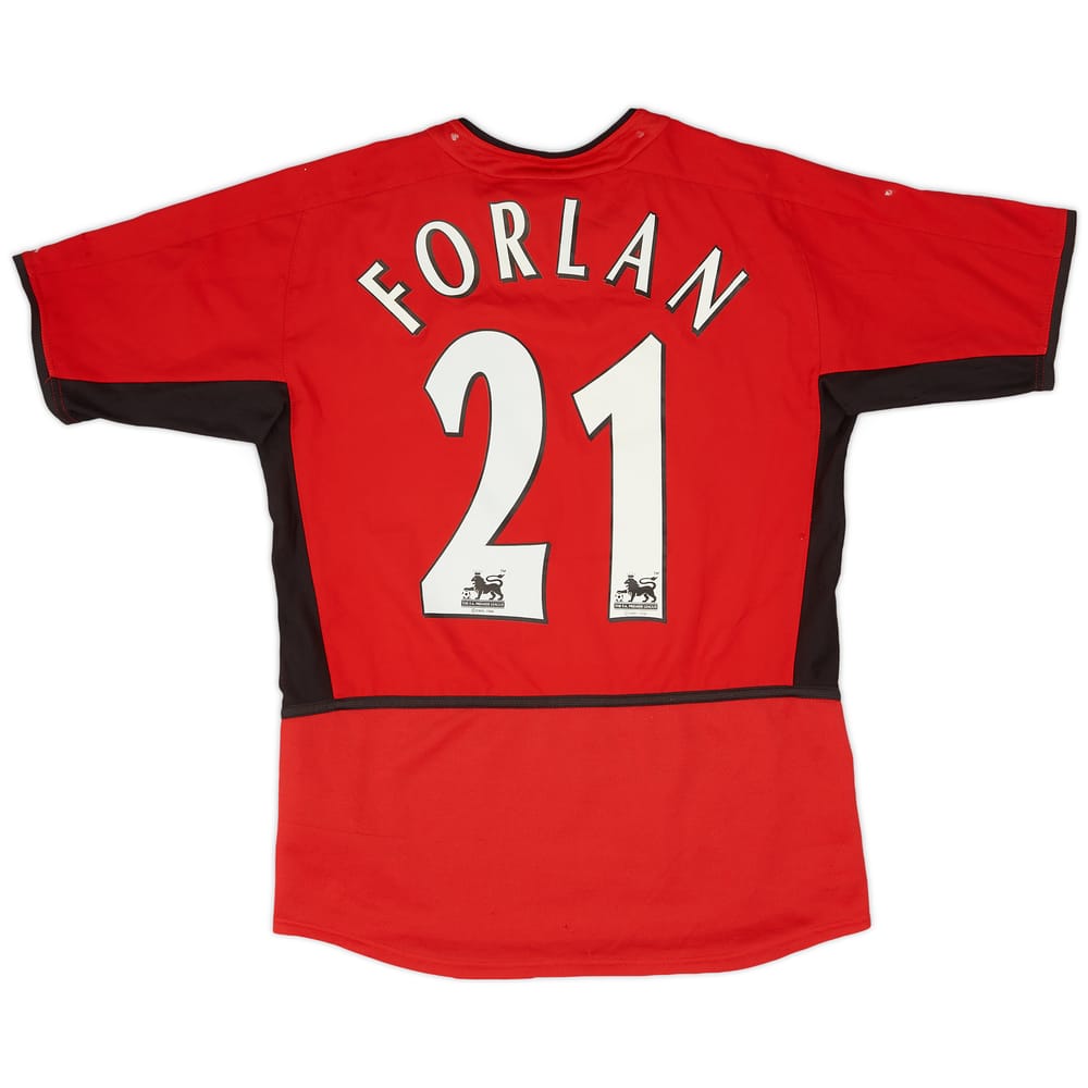 2002-04 Manchester United Home Shirt Forlan #21 - 6/10 - (L.Boys)