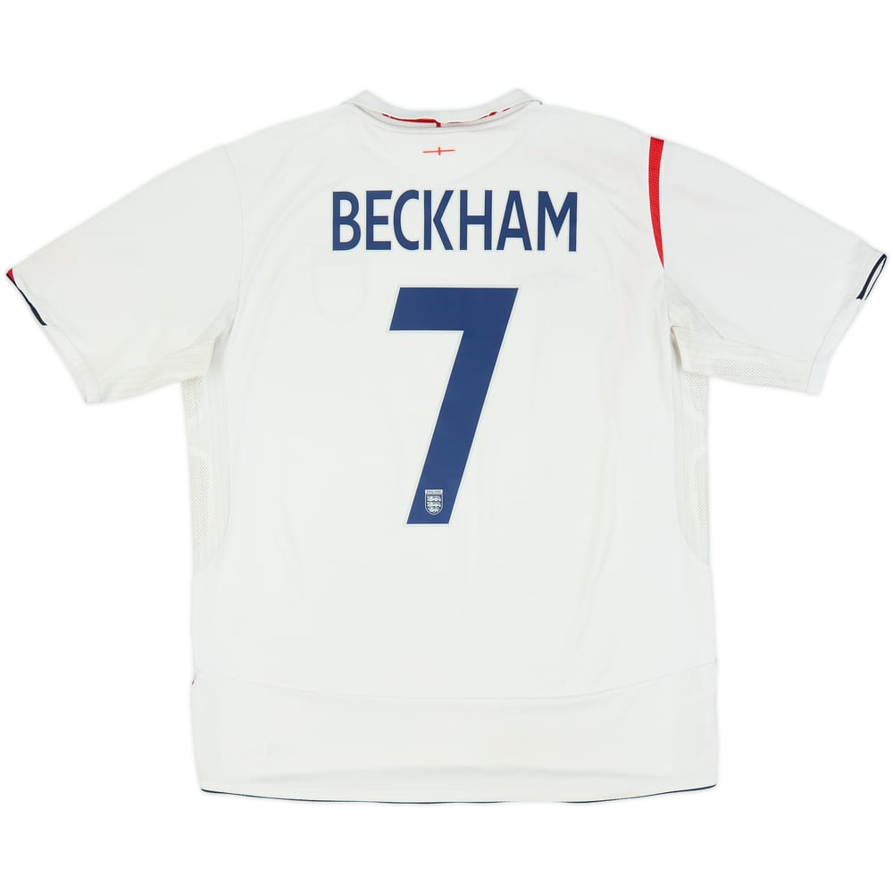 2005-07 England Home Shirt Beckham #7 - 5/10 - (XL)