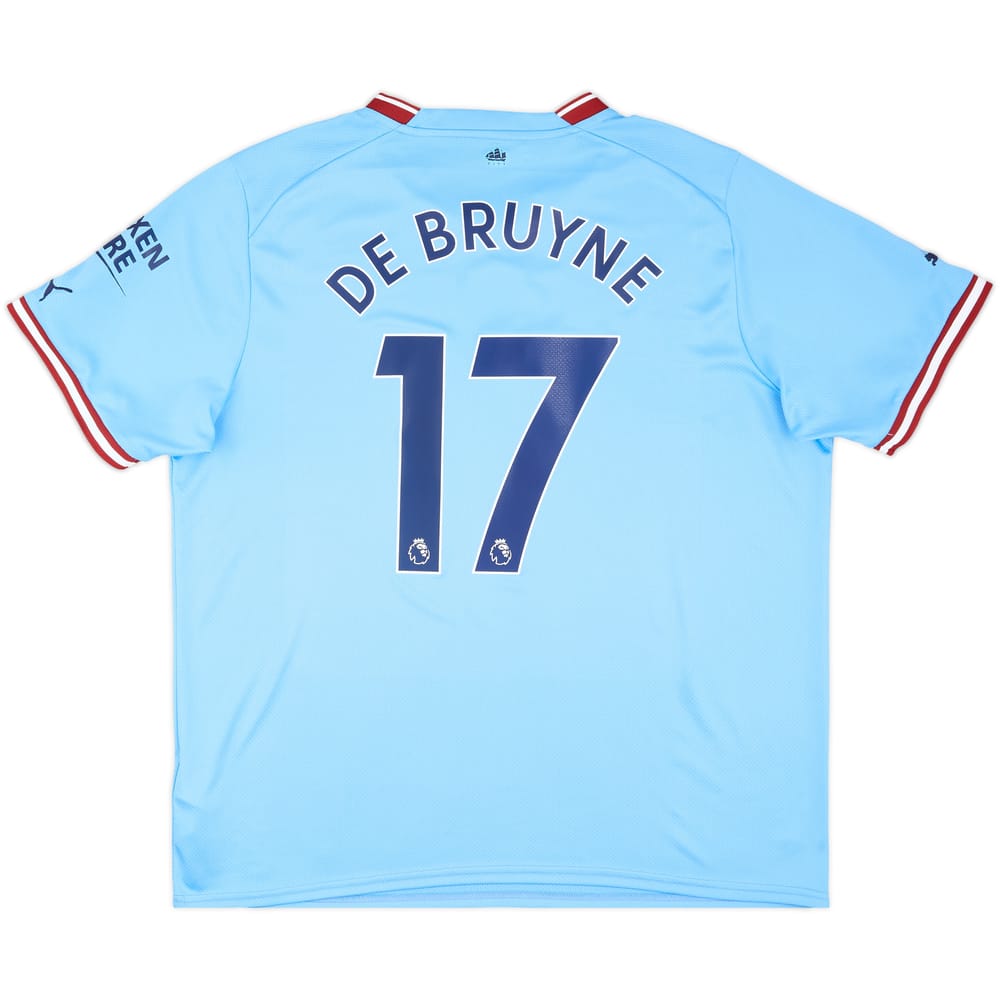 2022-23 Manchester City Home Shirt De Bruyne #17 - 7/10 - (XXL)