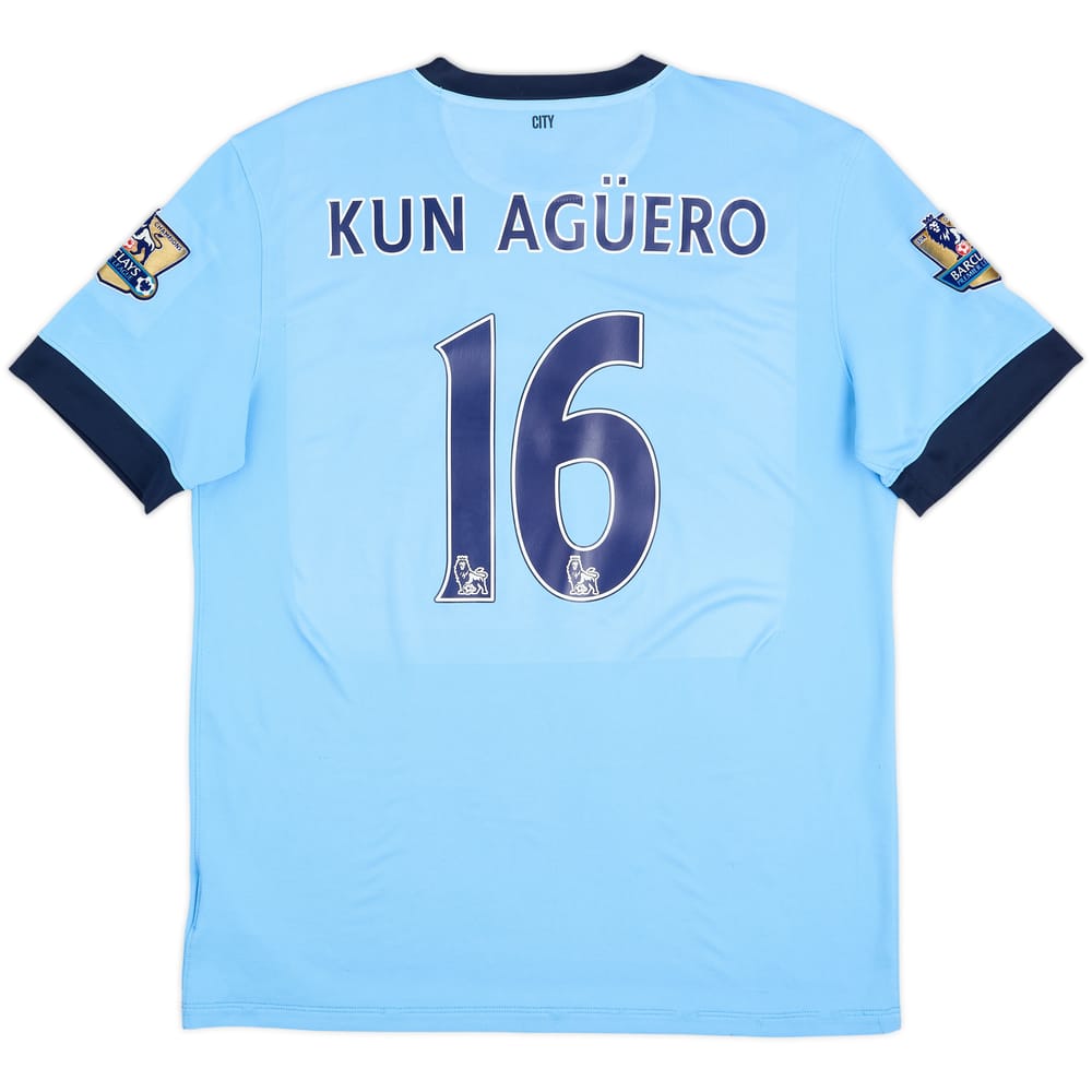 2014-15 Manchester City Home Shirt Kun Aguero #16 - 6/10 - (XL)