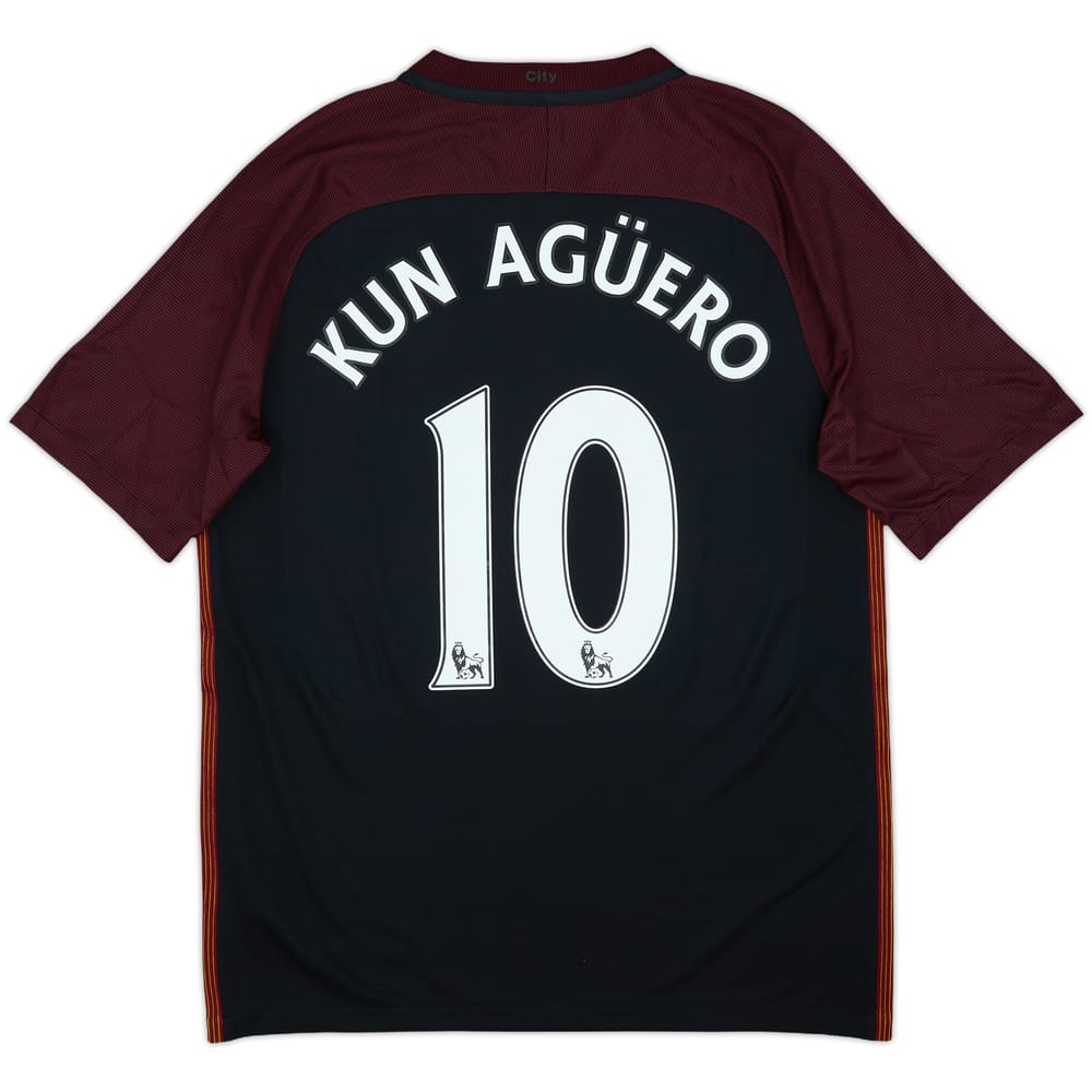 2016-17 Manchester City Away Shirt Kun Aguero #10 - 8/10 - (M)