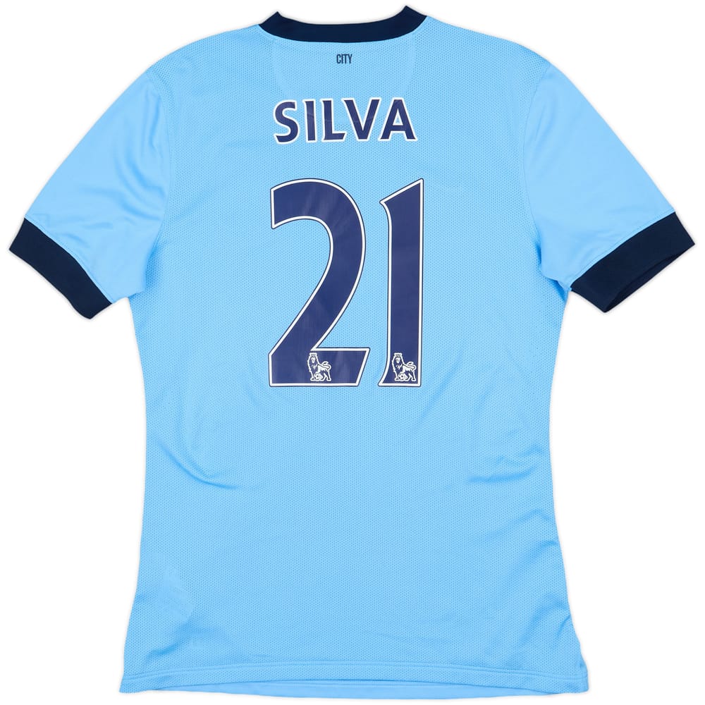 2014-15 Manchester City Authentic Home Shirt Silva #21 - 10/10 - (M)