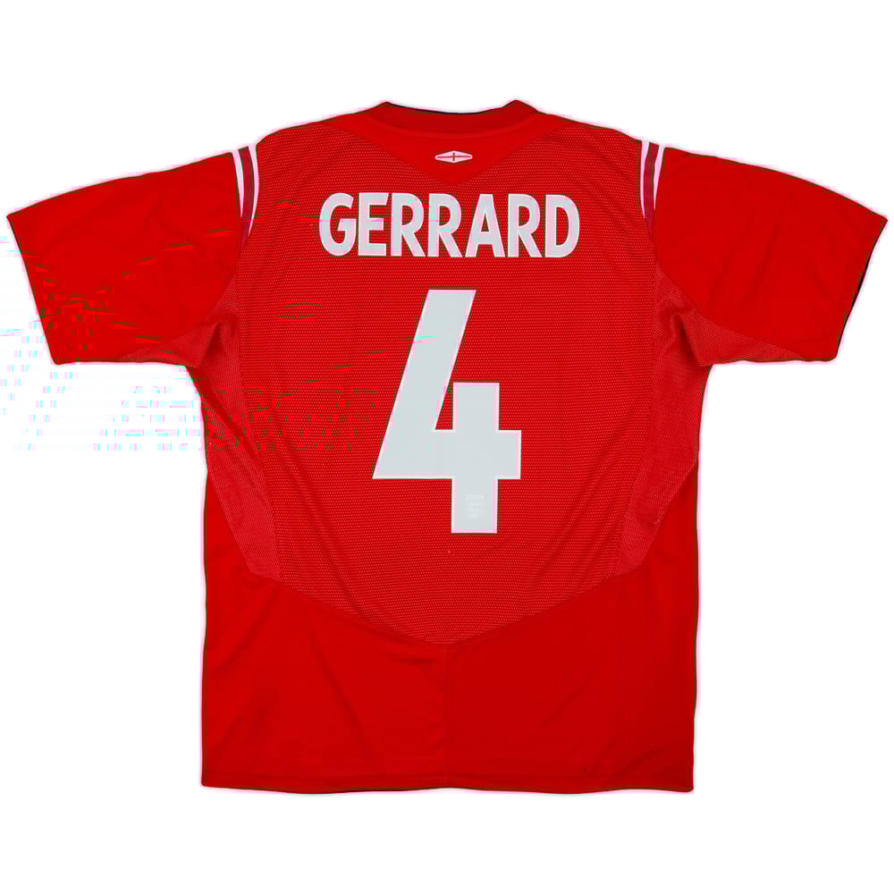 2004-06 England Away Shirt Gerrard #4 - 6/10 - (L)