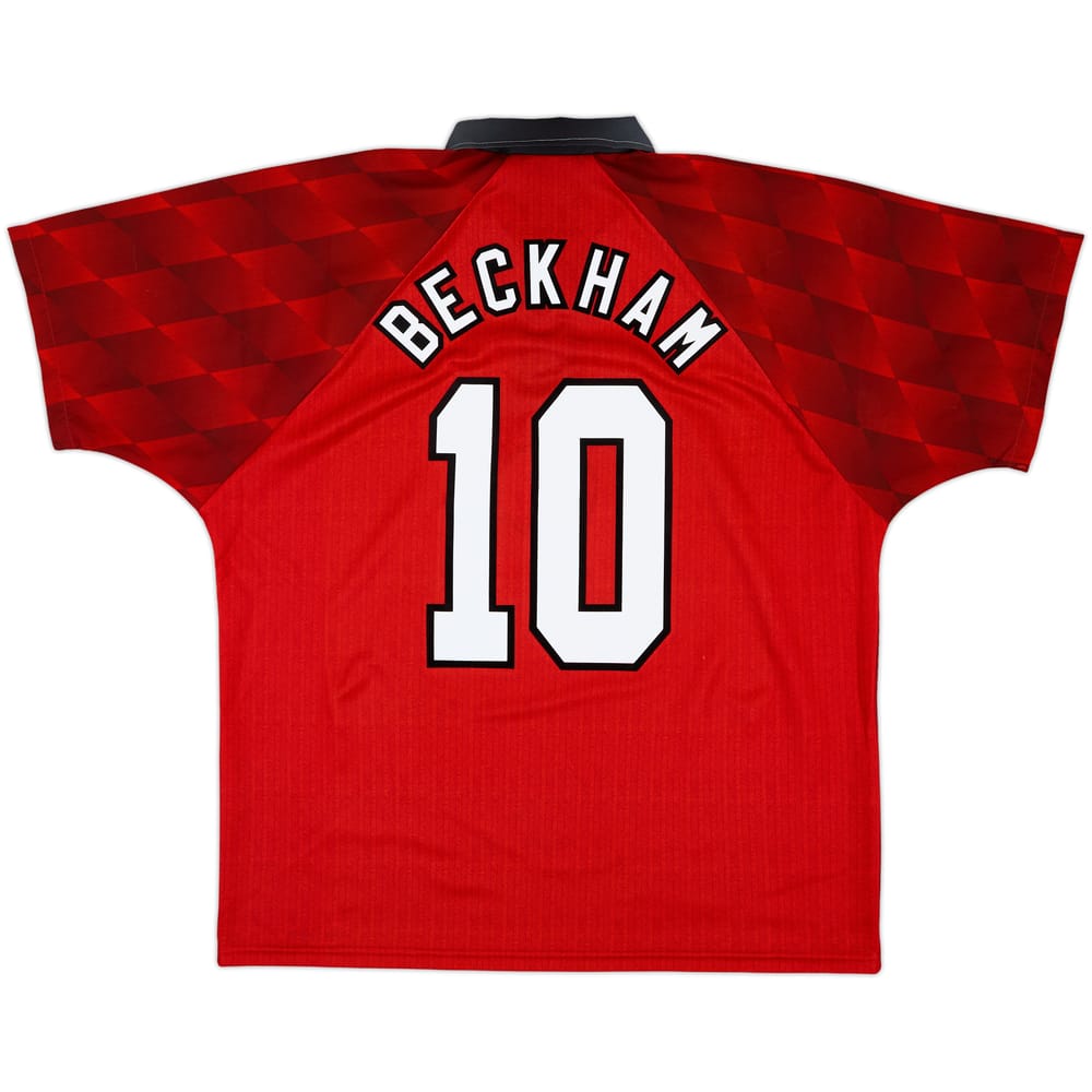 1996-98 Manchester United Home Shirt Beckham #10 - 8/10 - (L)