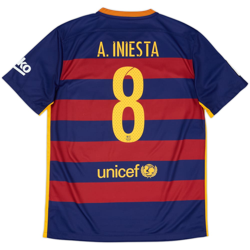 2015-16 Barcelona Home Shirt A.Iniesta #8 - 8/10 - (L)
