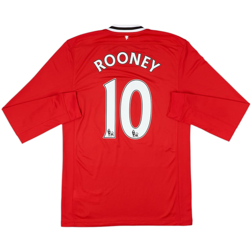 2011-12 Manchester United Home L/S Shirt Rooney #10 - 9/10 - (M)