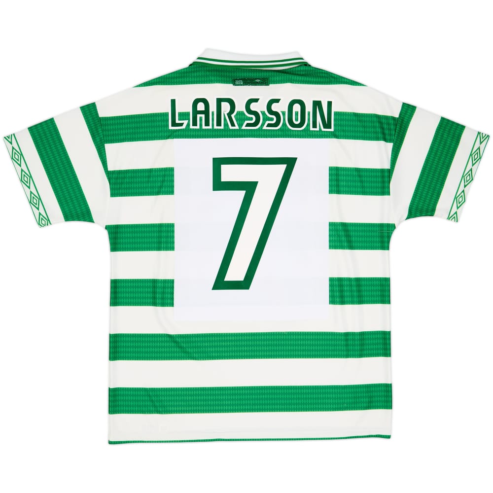 1997-99 Celtic Home Shirt Larsson #7 - 6/10 - (L)