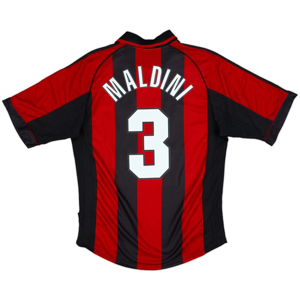 1998-00 AC Milan Home Shirt Maldini #3 - 8/10 - (M)