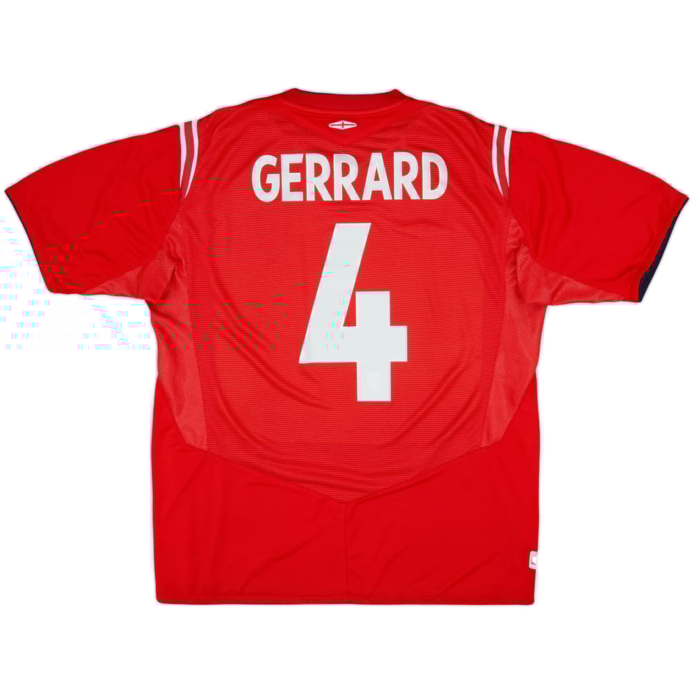 2004-06 England Away Shirt Gerrard #4 - 6/10 - (XL)