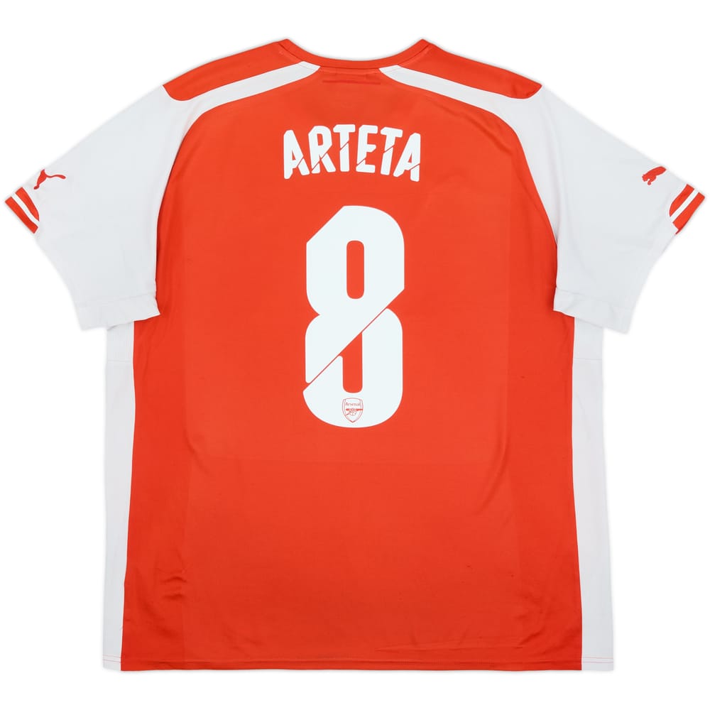 2014-15 Arsenal Home Shirt Arteta #8 - 6/10 - (XL)