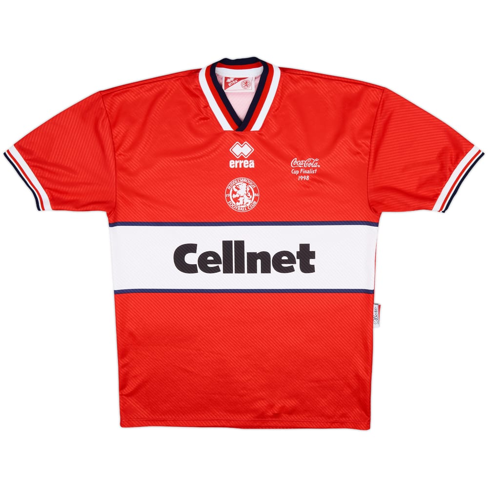 1997-98 Middlesbrough 'Coco-Cola Cup Finalist 1998' Home Shirt - 8/10 - (L)