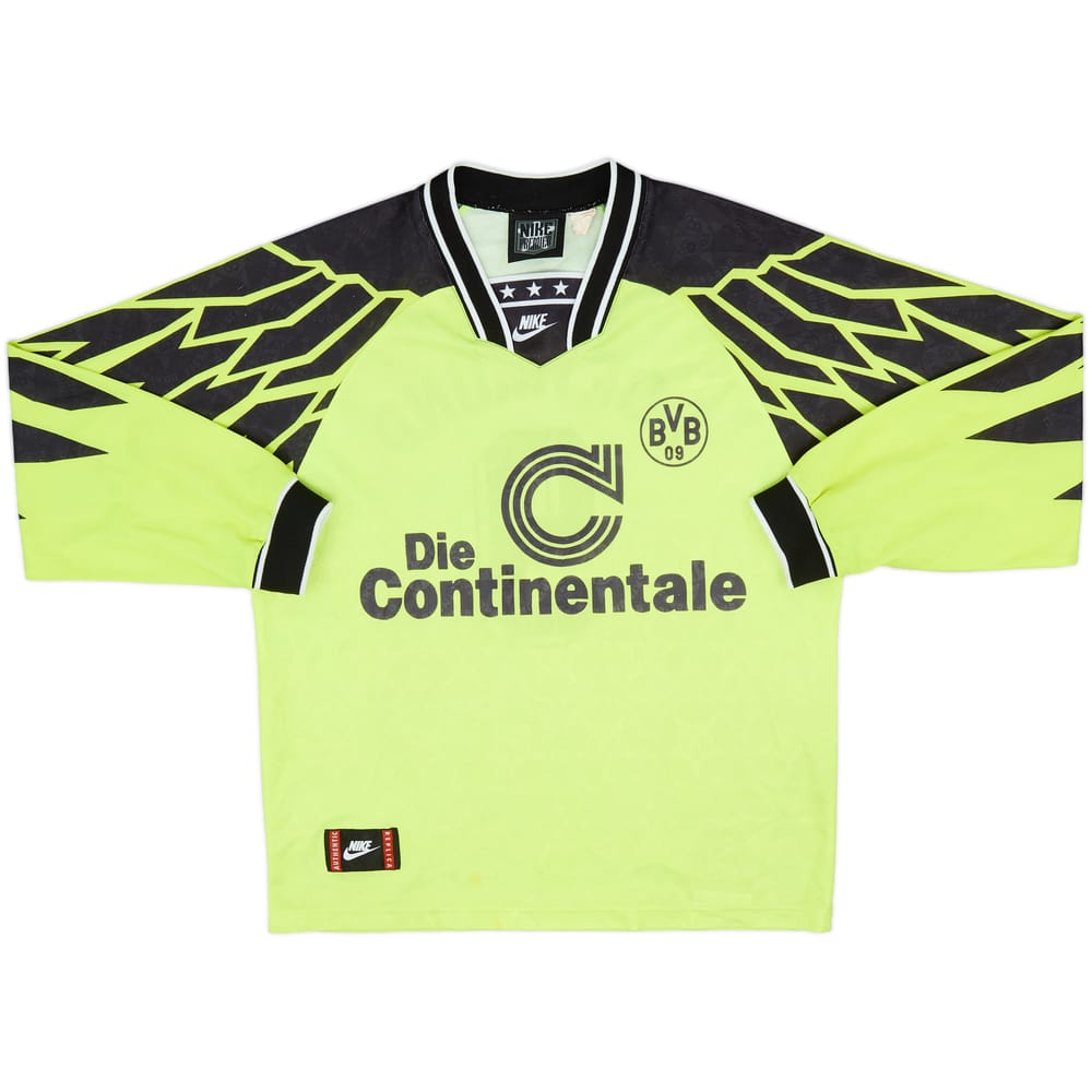 1994-95 Borussia Dortmund Home L/S Shirt #9 - 8/10 - (L)