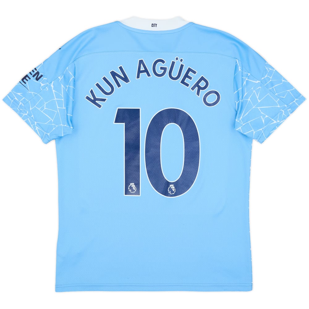 2020-21 Manchester City Home Shirt Kun Aguero #10 - 7/10 - (M)