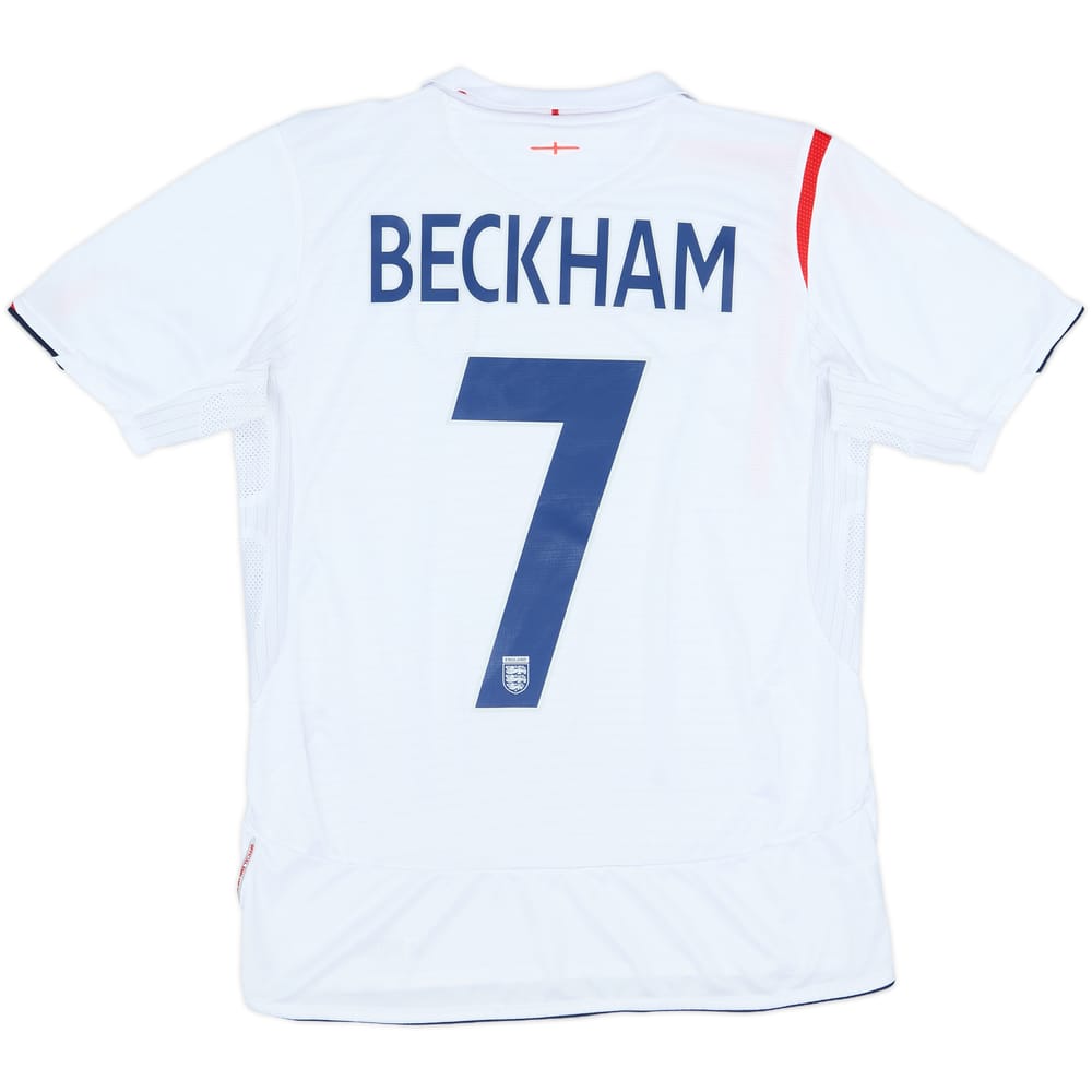 2005-07 England Home Shirt Beckham #7 - 8/10 - (XL.Boys)