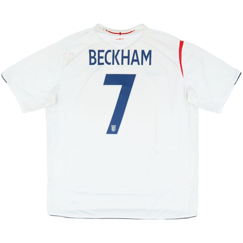 2005-07 England Home Shirt Beckham #7 - 4/10 - (3XL)