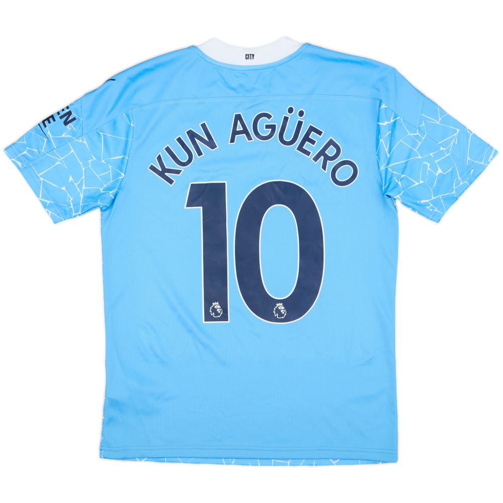 2020-21 Manchester City Home Shirt Kun Aguero #10 - 8/10 - (S)