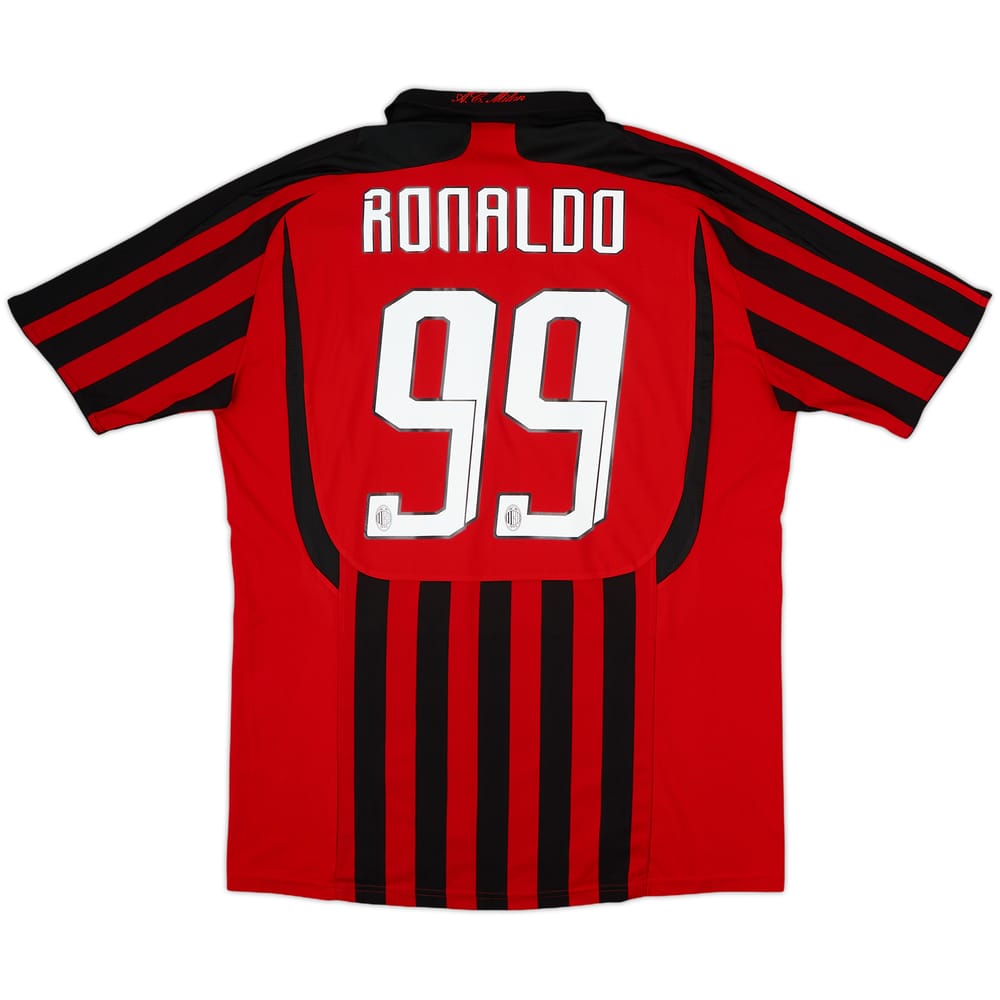 2007-08 AC Milan Home Shirt Ronaldo #99 - 8/10 - (L)
