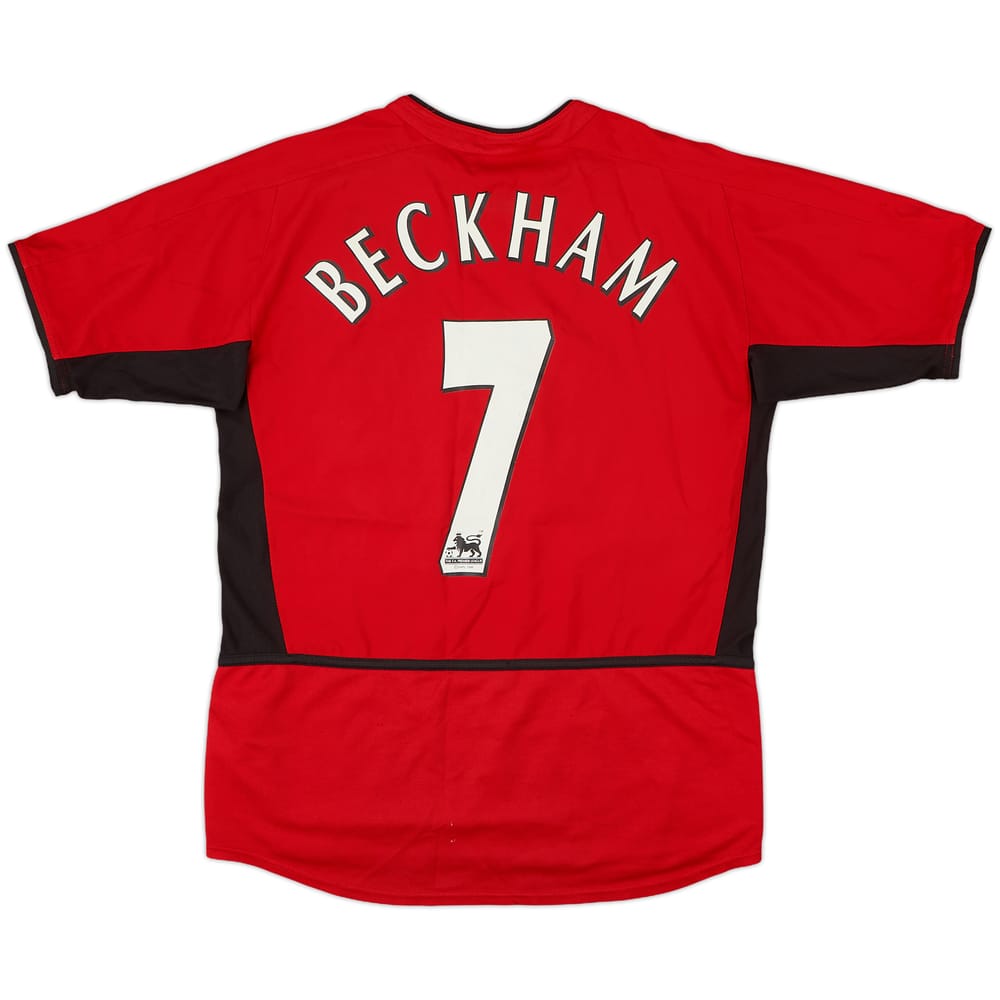 2002-04 Manchester United Home Shirt Beckham #7 - 7/10 - (XL.Boys)