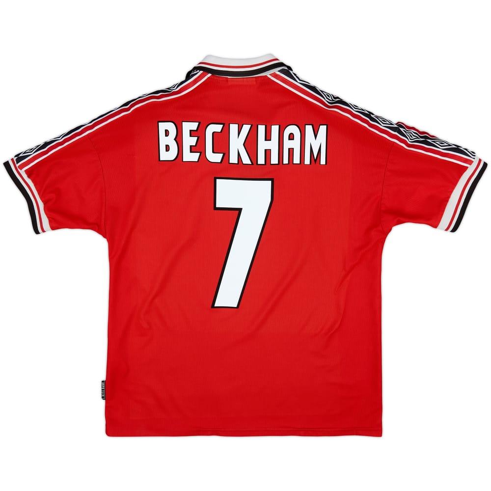 1998-00 Manchester United Home Shirt Beckham #7 - 6/10 - (M)