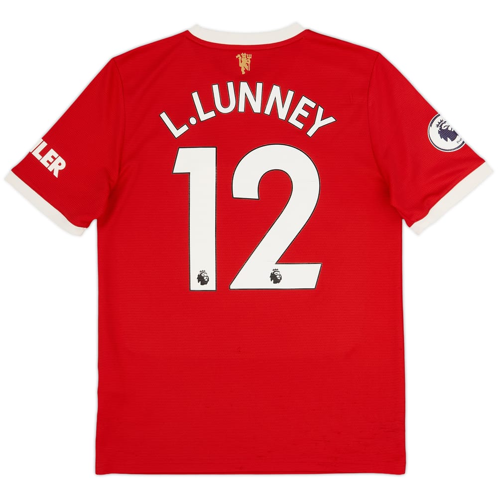 2021-22 Manchester United Home Shirt L.Lunney #12 - 6/10 - (XL.Boys)
