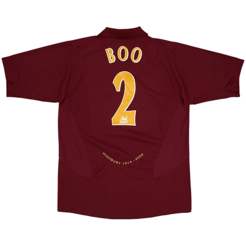 2005-06 Arsenal Home Shirt Boo #2 - 5/10 - (L)