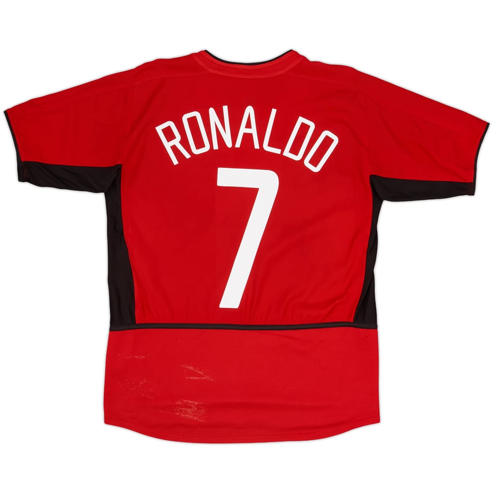 Camiseta de local del Manchester United 2002-04 Ronaldo #7 - 7/10 - (Juvenil XL)
