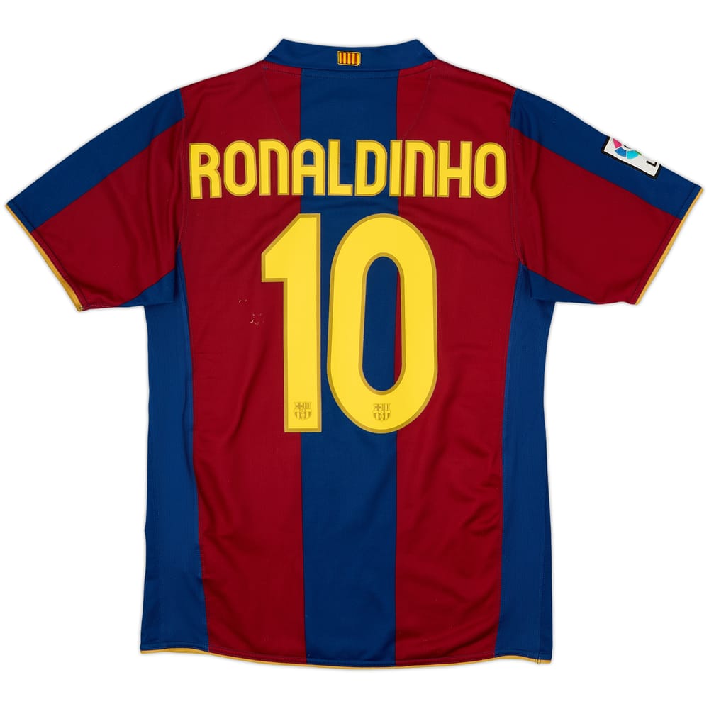 2007-08 Barcelona Home Shirt Ronaldinho #10 - 6/10 - (S)