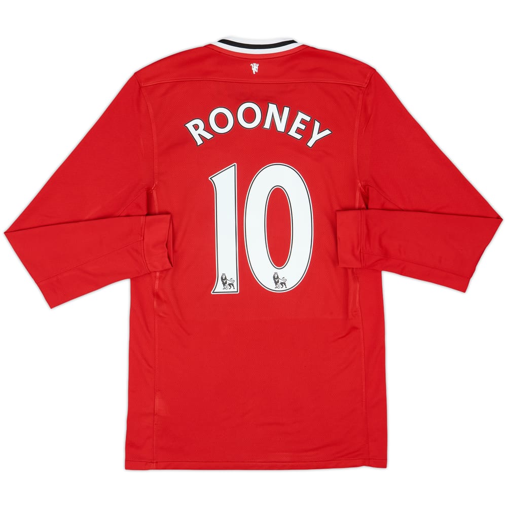 2011-12 Manchester United Home L/S Shirt Rooney #10 - 6/10 - (S)
