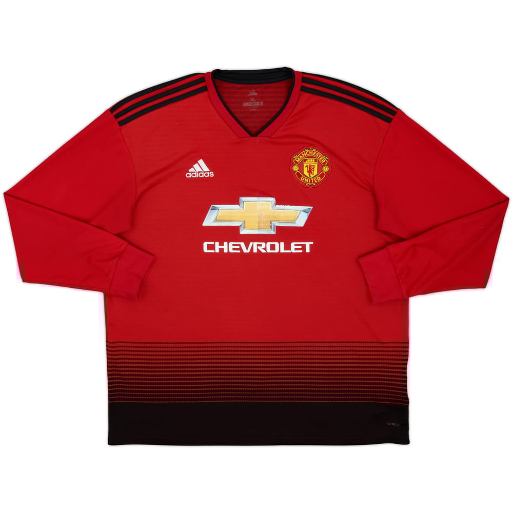 2018-19 Manchester United Home L/S Shirt - 5/10 - (XL)