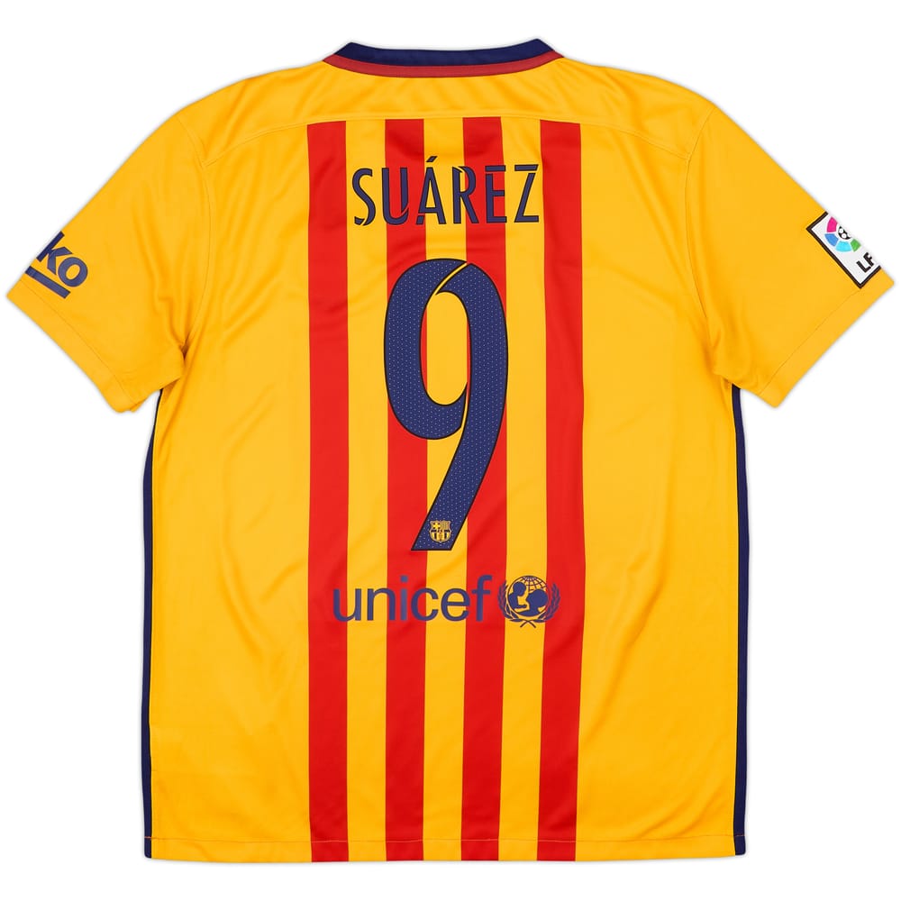 2015-16 Barcelona Away Shirt Suarez #9 - 8/10 - (L)