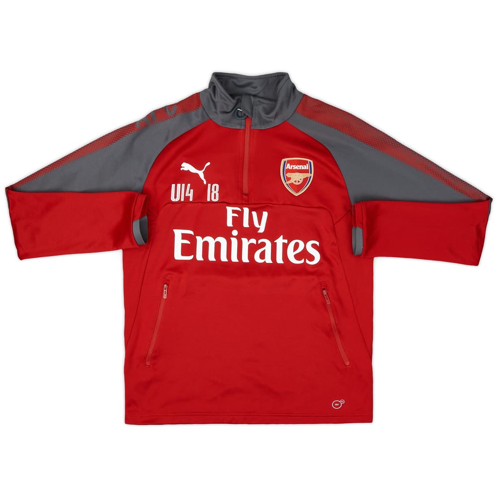 2017-18 Arsenal Youth Issue Puma 1/4 Zip Training Top #18 - 8/10 - (S)
