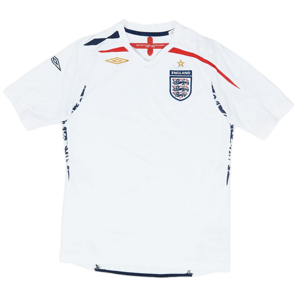 2007-09 England Home Shirt - 8/10 - (L.Boys)