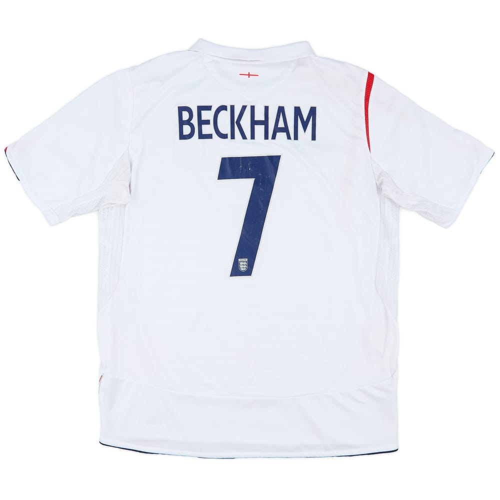 2005-07 England Home Shirt Beckham #7 - 7/10 - (XL)