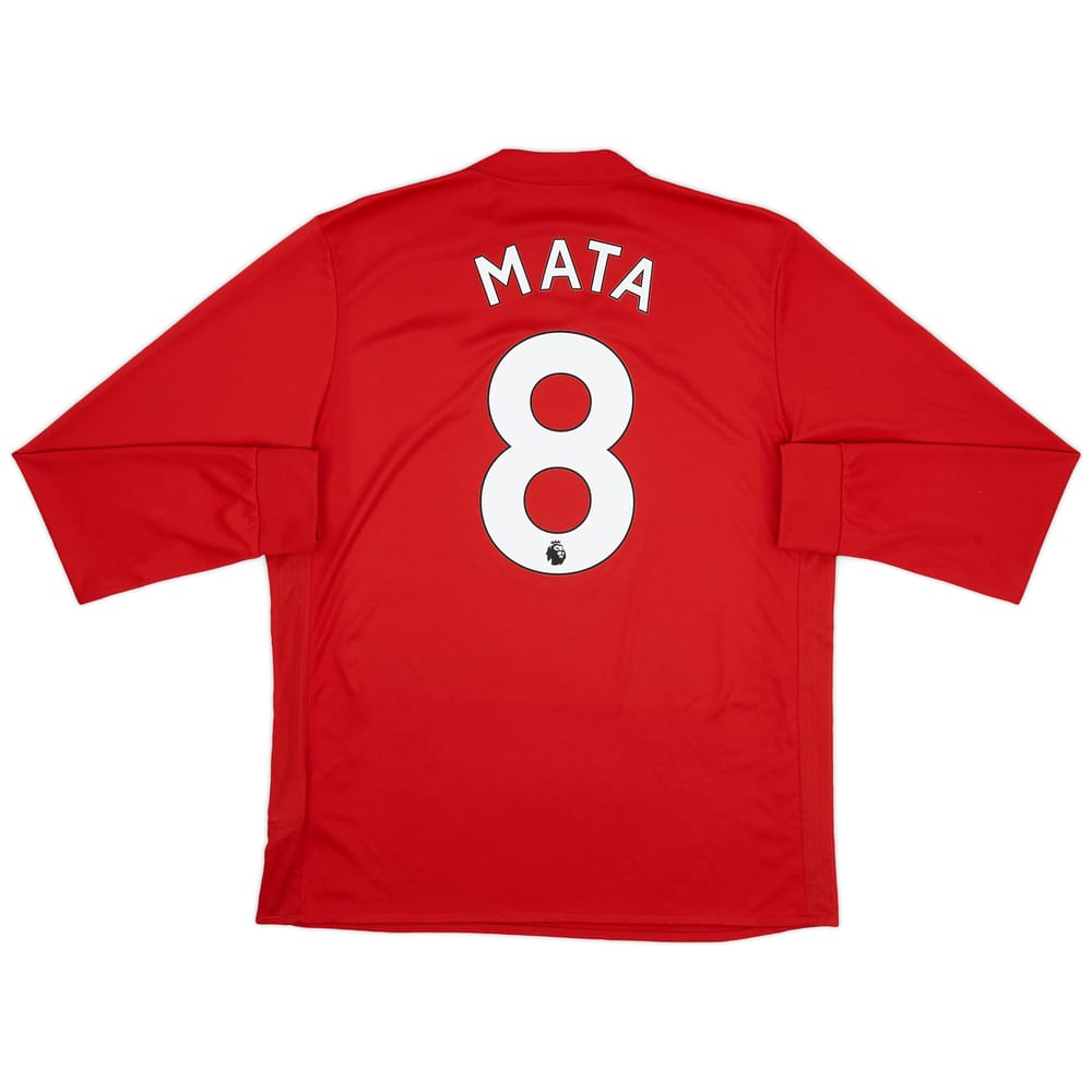 2017-18 Manchester United Home L/S Shirt Mata #8 - 8/10 - (L)