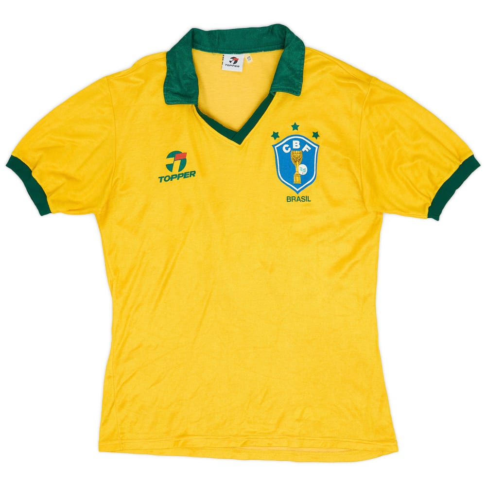 1985-88 Brazil Signed Home Shirt - 8/10 - (M)
