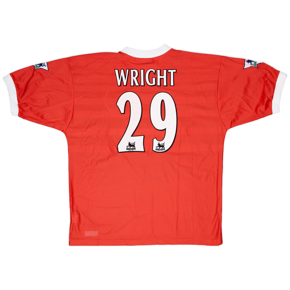 1998-99 Liverpool Match Issue Home Shirt Wright #29