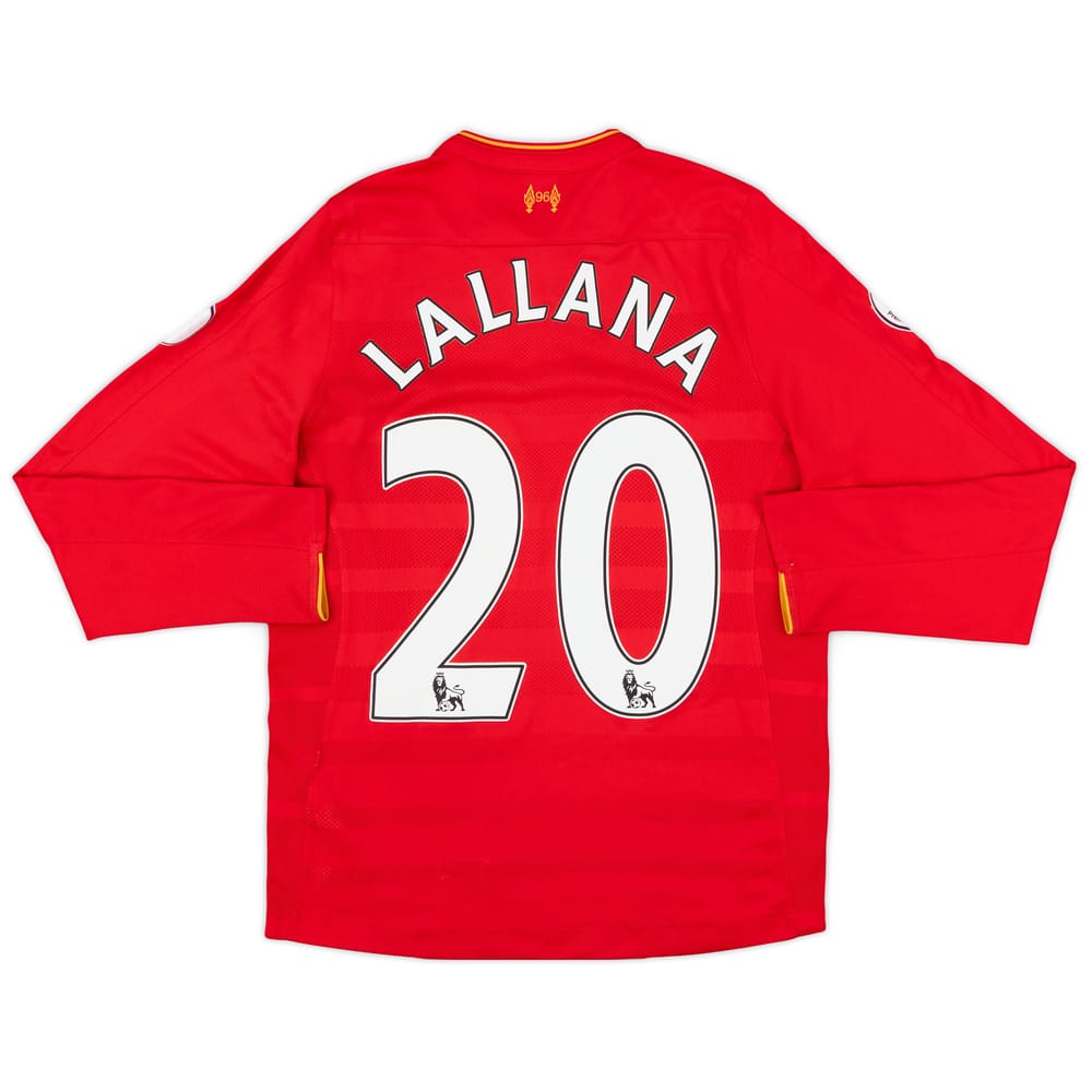 2016-17 Liverpool Home L/S Shirt Lallana #20 - 8/10 - (XL.Boys)