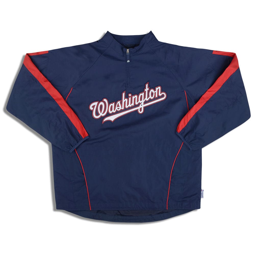 2009 Washington Nationals Majestic Cool Base 1/4 Zip Windbreaker Jacket XL