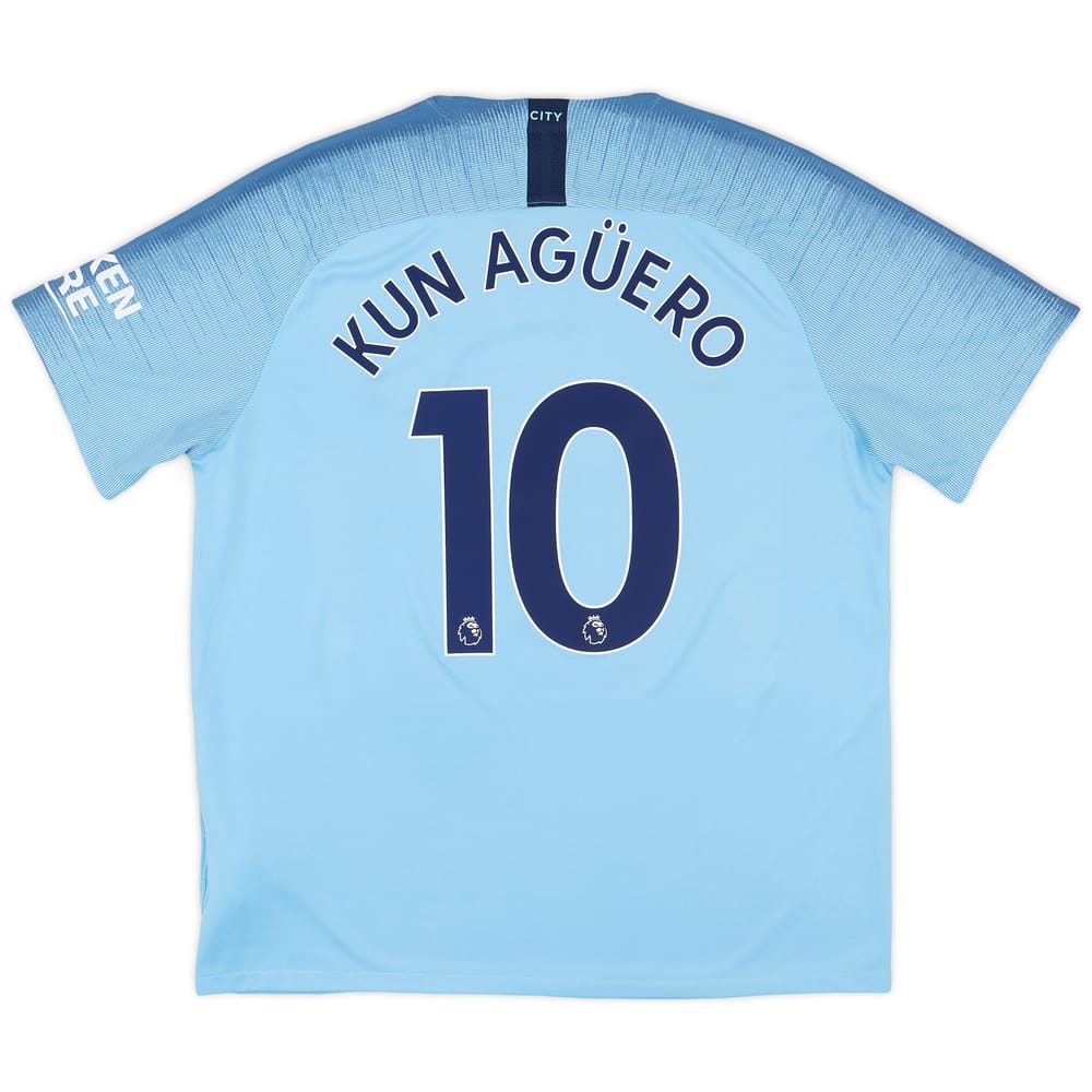 2018-19 Manchester City Home Shirt Kun Aguero #10 - 9/10 - (XL)