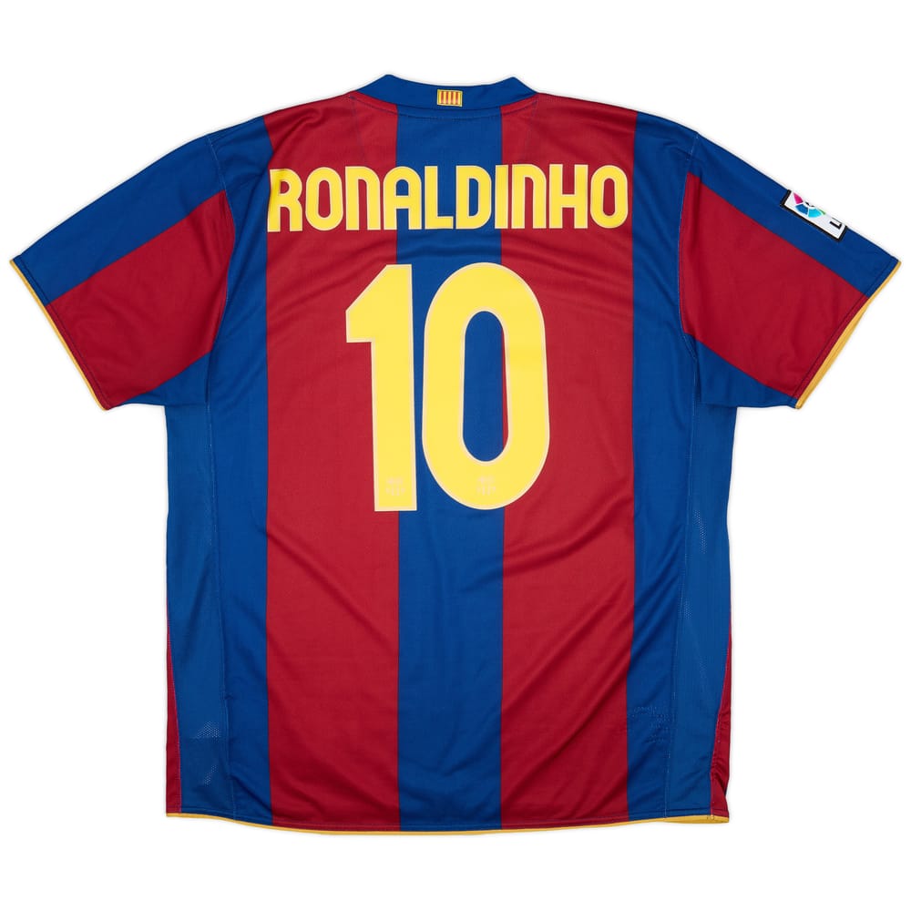 2007-08 Barcelona Home Shirt Ronaldinho #10 - 9/10 - (XL)