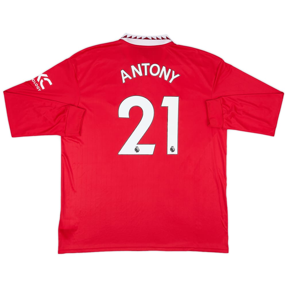 2022-23 Manchester United Home L/S Shirt Antony #21 - 7/10 - (XL)