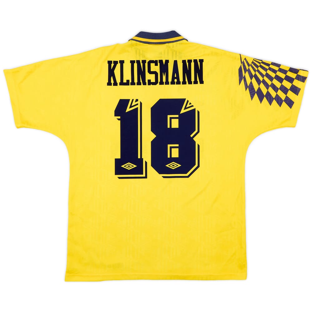 1991-95 Tottenham Away Shirt Klinsmann #18 - 8/10 - (L)