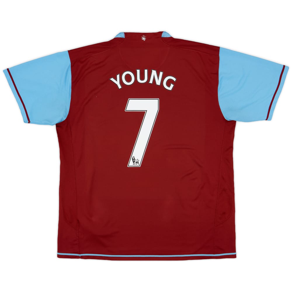 2007-08 Aston Villa Home Shirt Young #7 - 6/10 - (L)