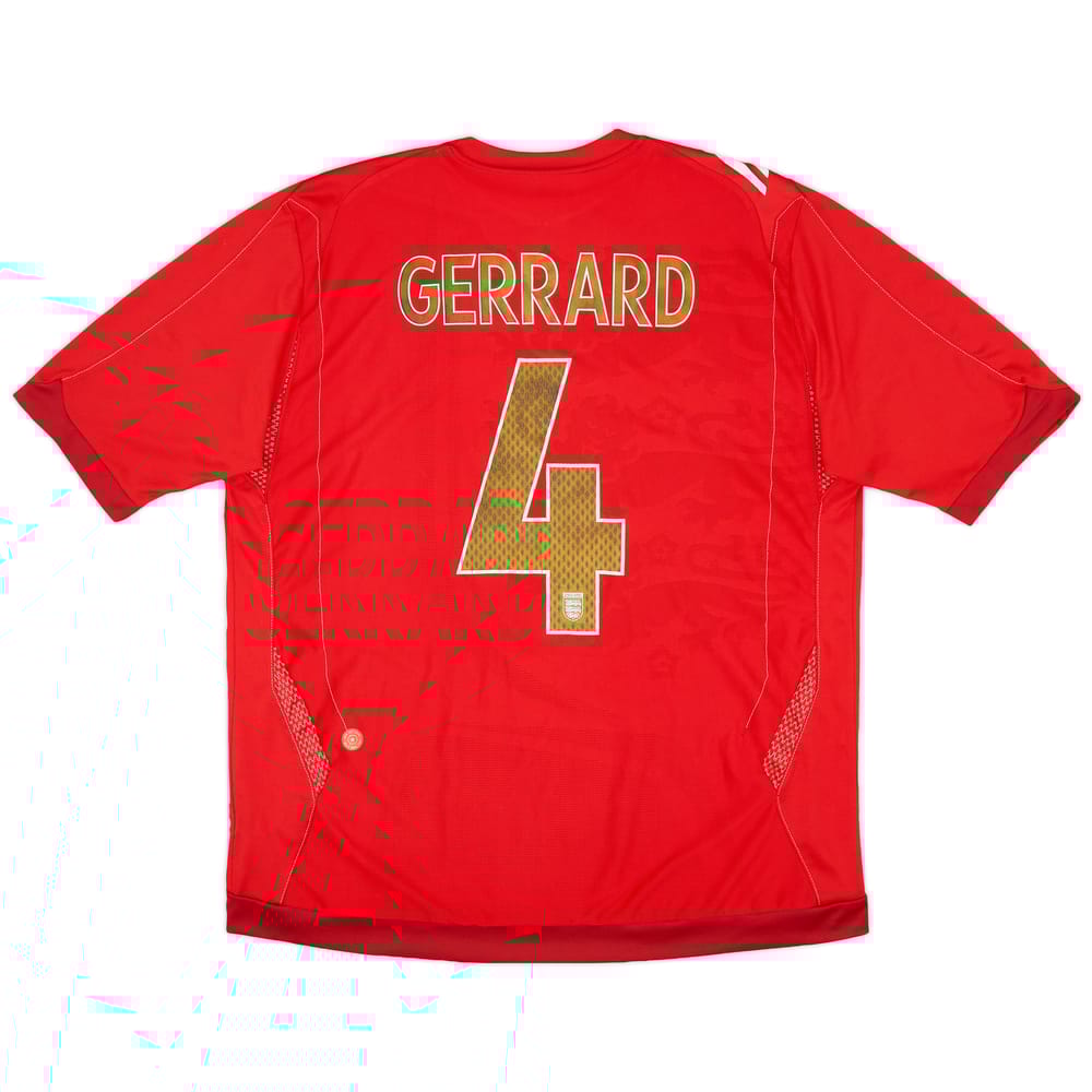 2006-08 England Away Shirt Gerrard #4 - 5/10 - (XL)