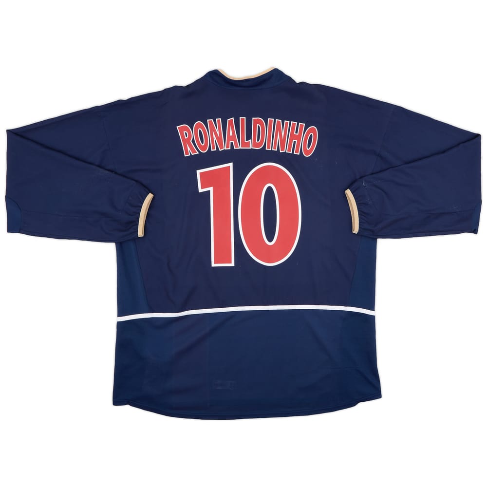 2002-03 Paris Saint-Germain Home L/S Shirt Ronaldinho #10 - 6/10 - (XL)