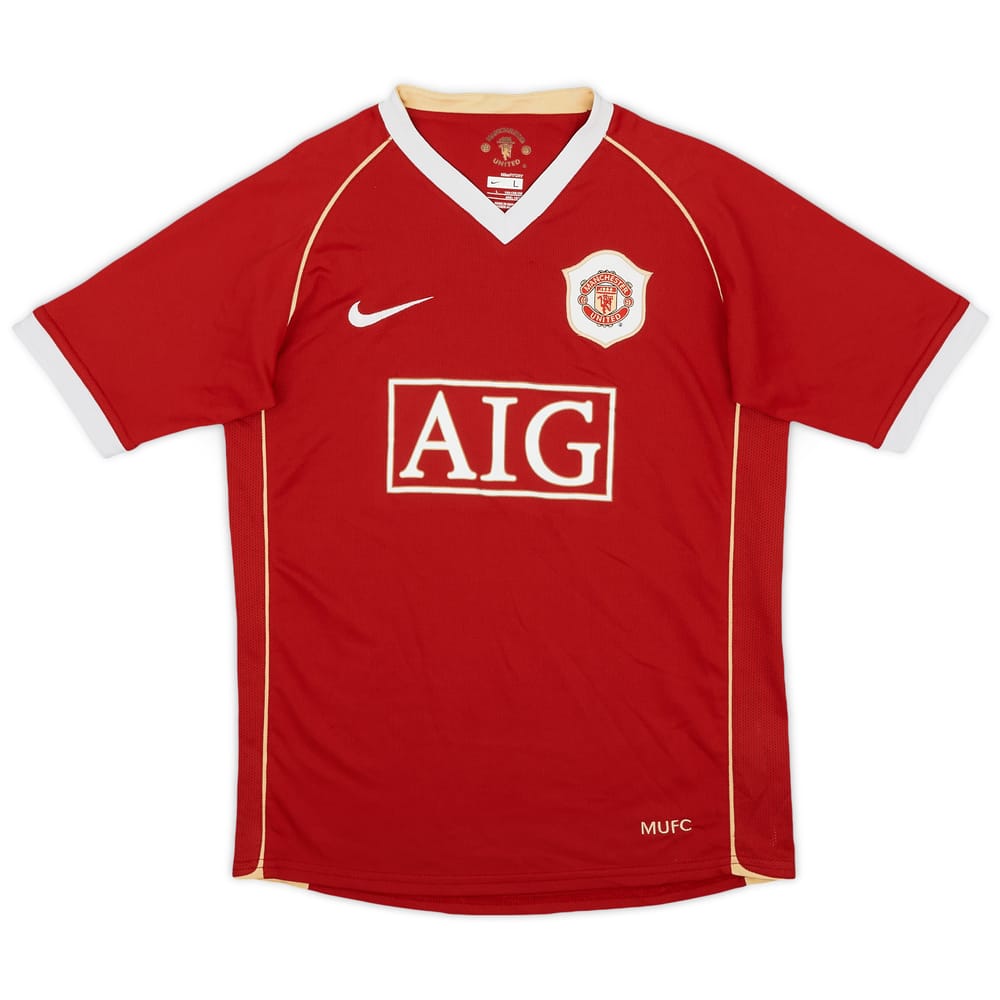 2006-07 Manchester United Home Shirt - 8/10 - (L.Boys)