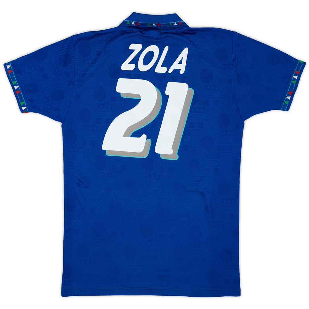 1994 Italy Home Shirt Zola #21 - 8/10 - (M)