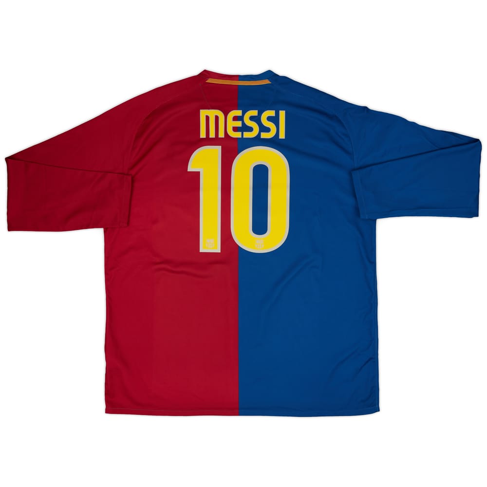2008-09 Barcelona Home L/S Shirt Messi #10 - 9/10 - (XXL)