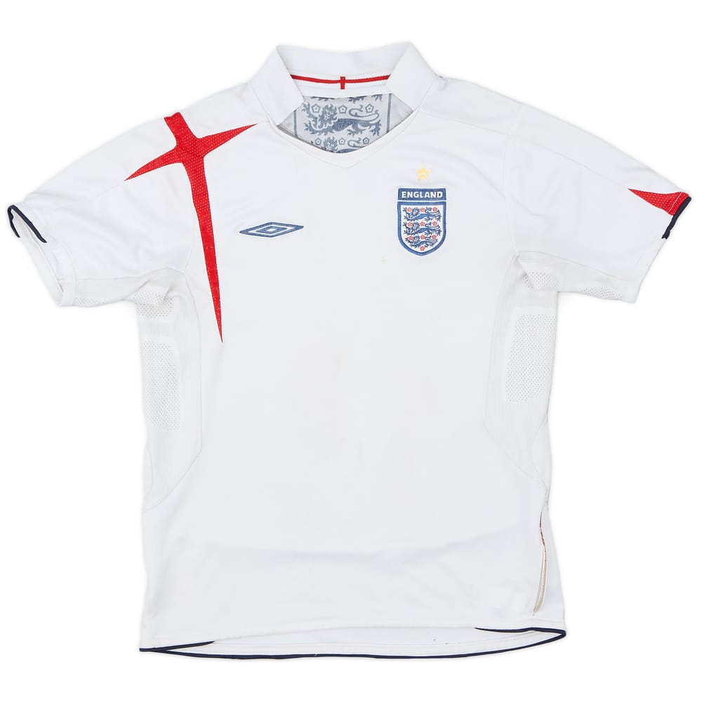 2005-07 England Home Shirt - 4/10 - (M.Boys)